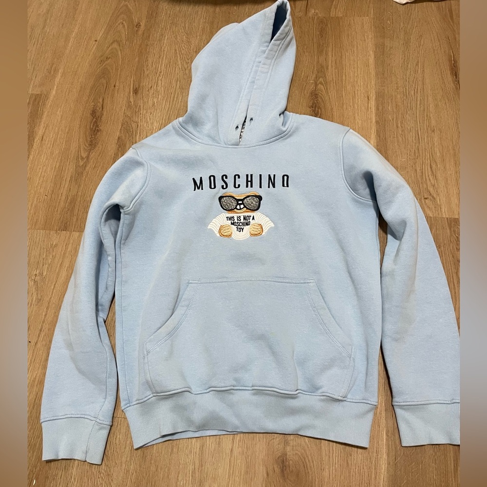 Moschino baby blue teddy bear hoodie